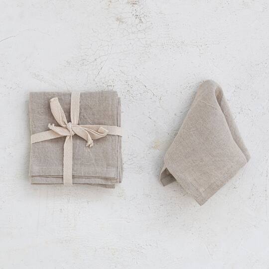 Hello Honey® 10" Square Stonewashed Linen Cocktail Napkins, 4ct.
